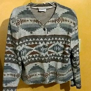 Aztec Print Jacket - Sz Med